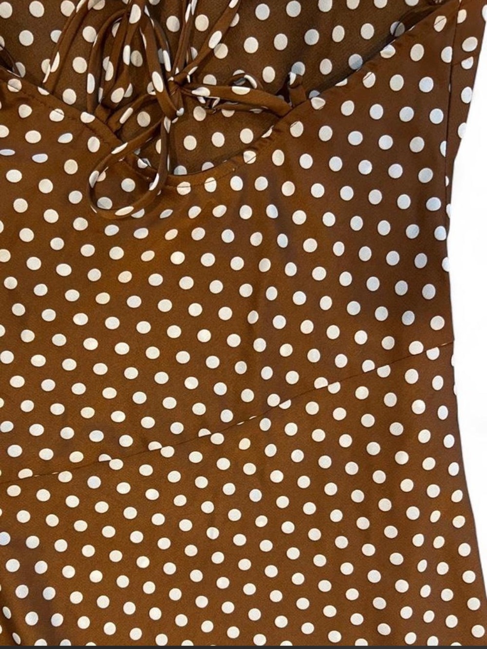 Astr Brown Polka Dot Midi Slip Dress - Picture 4 of 8